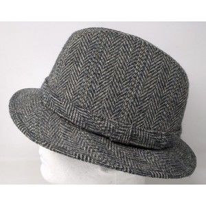 Vintage STETSON Equalizer Fedora Wool Gray Tweed Men's Size Medium 7 or 7‎ 1/8